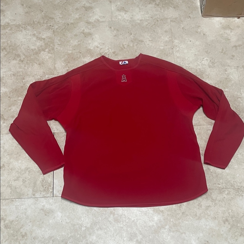 Majestic MLB Angels Red Men's pullover fleece